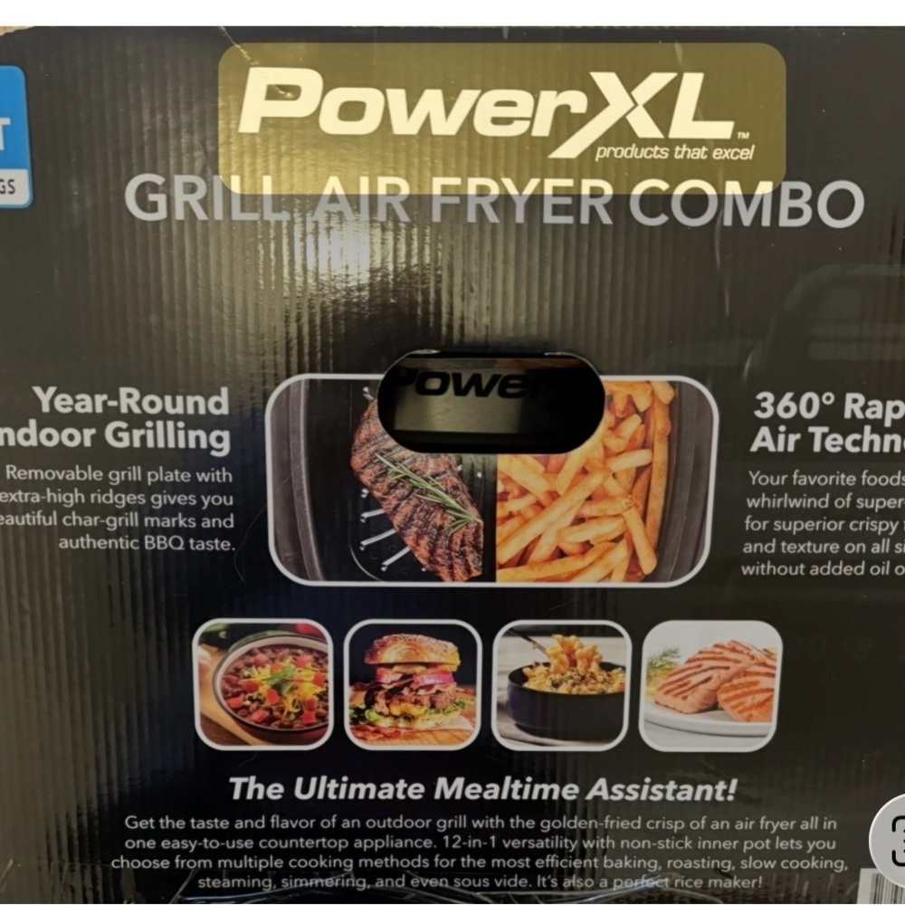 PowerXL Grill Air Fryer Combo - Black
